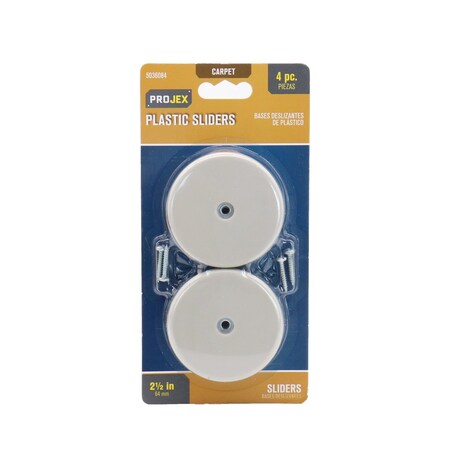 Projex Projex White 7/8 in. Nail-On Plastic Chair Glide 4 pk P0033